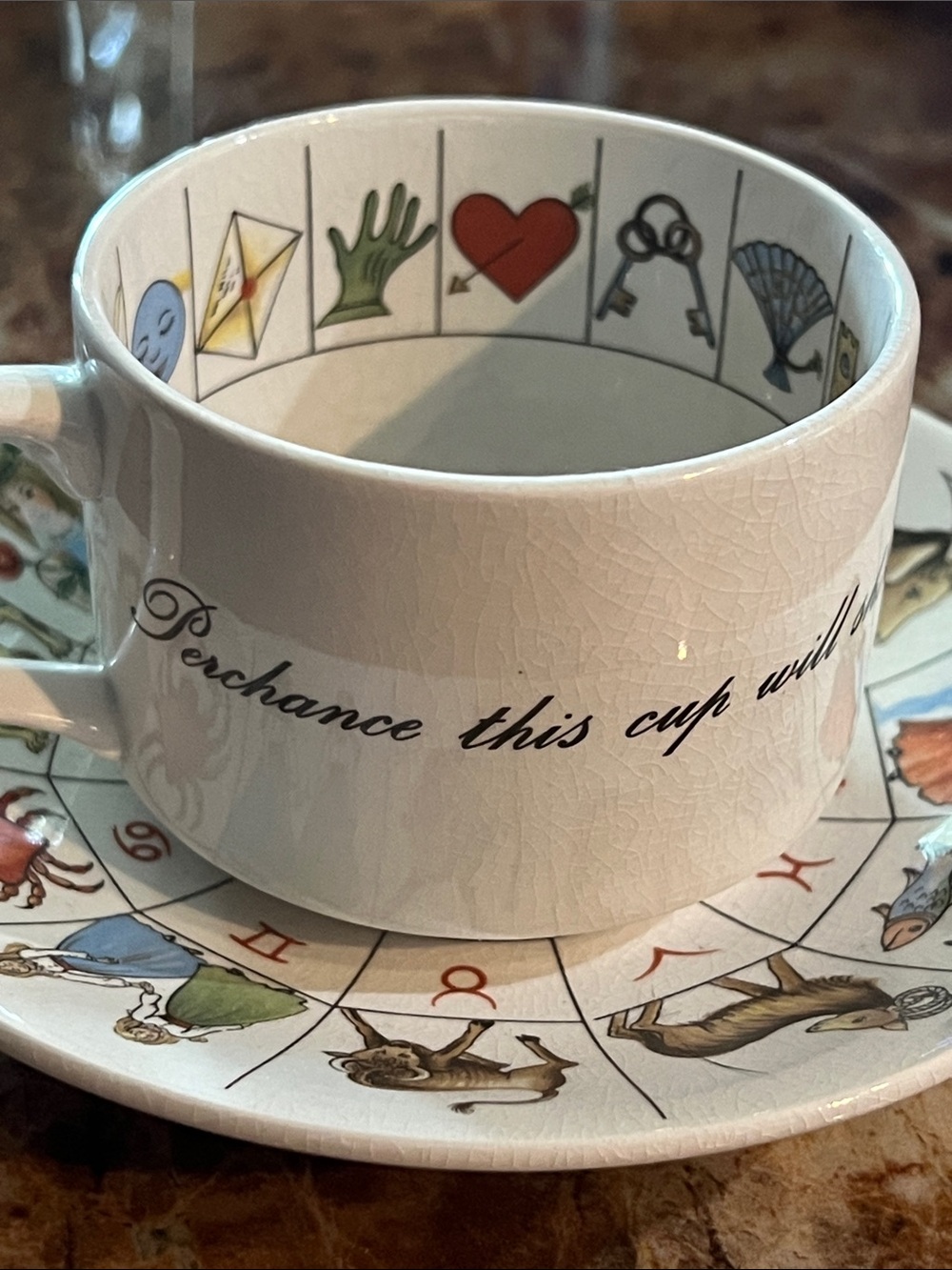 Vintage THE TALTOS Fortune Telling Tea Cup w/saucer - Picture 4 of 12